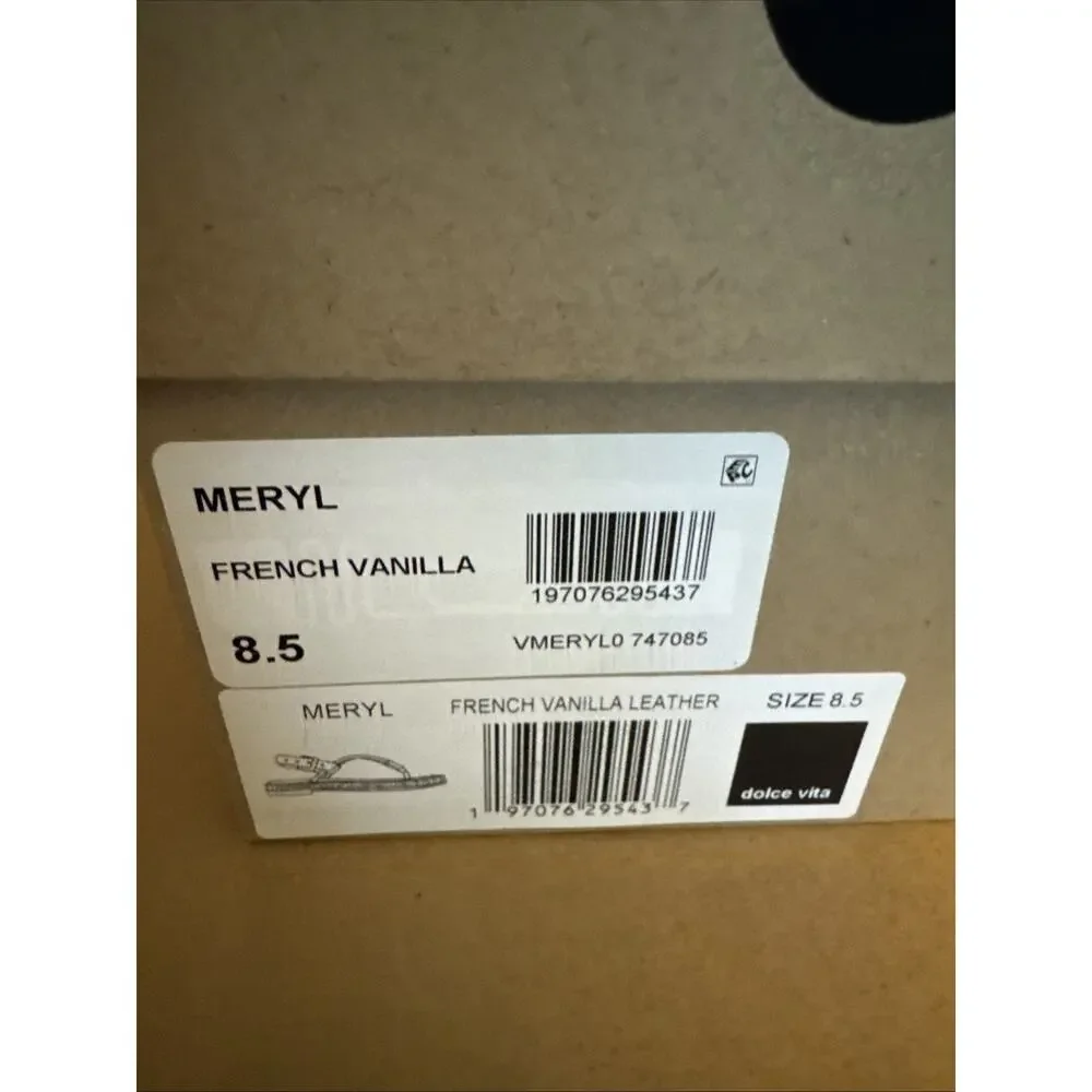 DOLCE VITA Meryl Slingback Sandals French Vanilla New in Box SZ 8.5 Women's